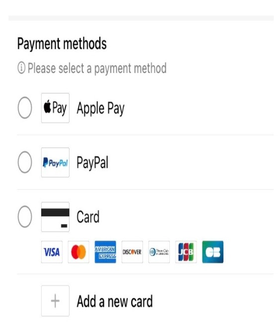 The accepted payment methods in Temu Malta