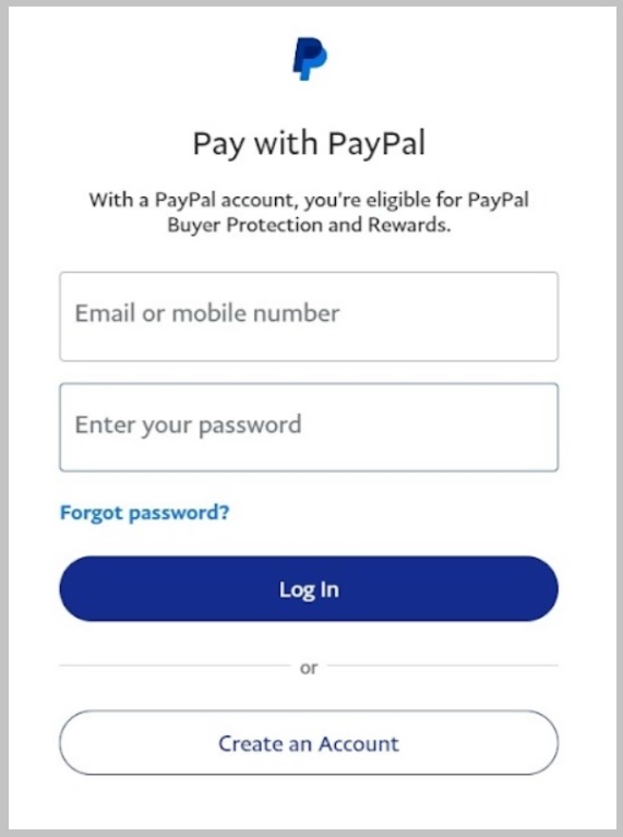 PayPal credentials