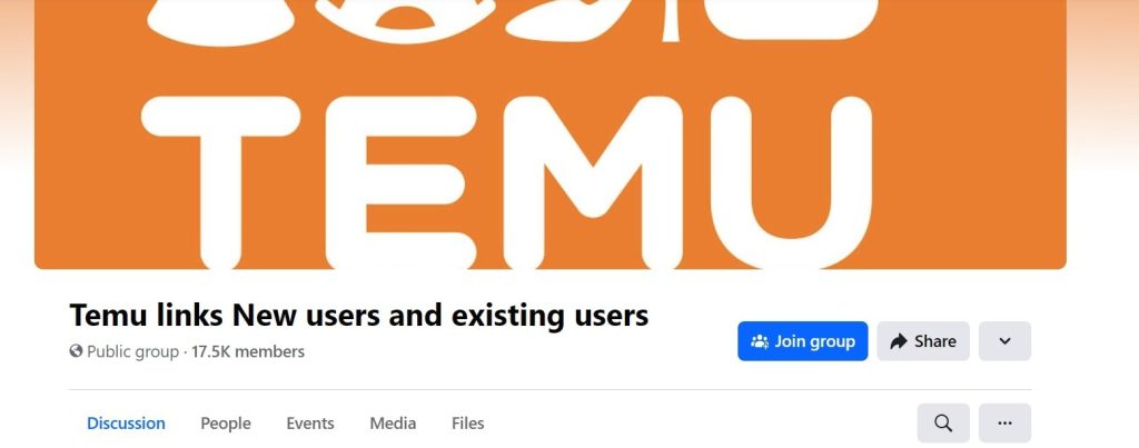 Temu Facebook group for link exchange