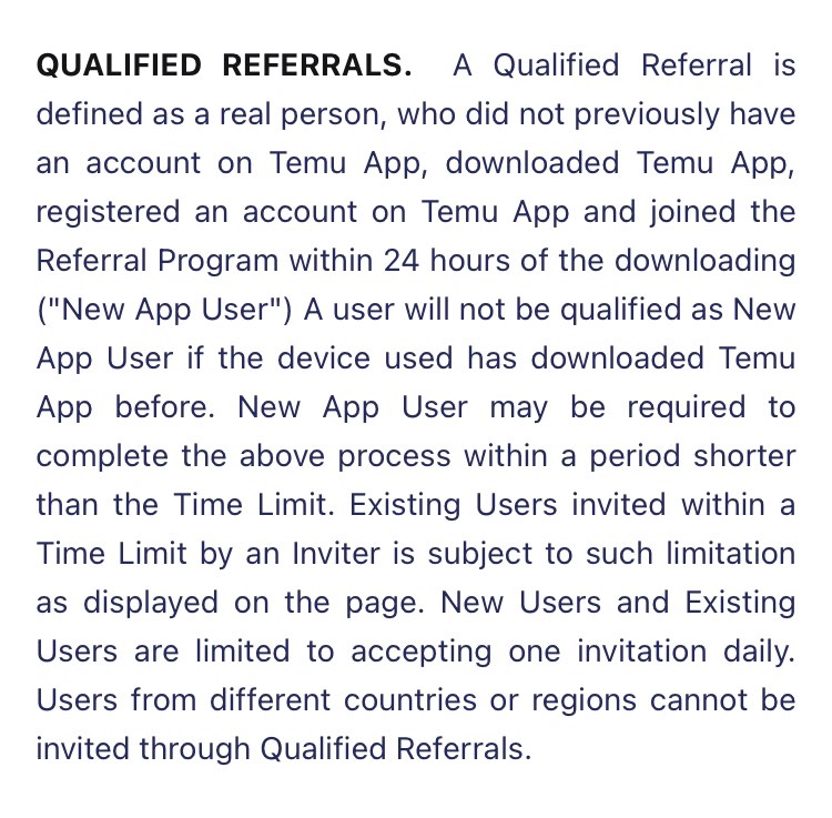 Screenshot from Temu Fishland game shows  Temu definition of new user